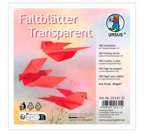 Transparentpapier-Faltblätter