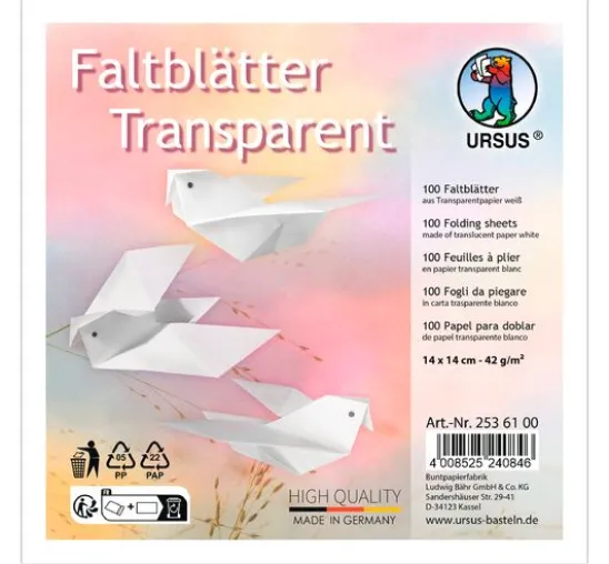 Transparentpapier-Faltblätter
