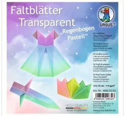 Transparentpapier-Faltblätter "Regenbogen Pastell"