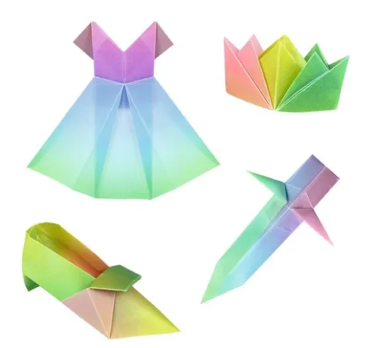 Transparentpapier-Faltblätter "Regenbogen Pastell"