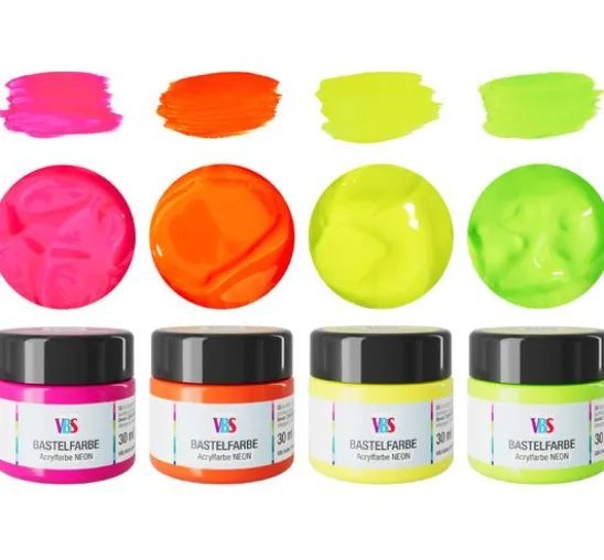 VBS Bastelfarben-Set "NEON", 4 x 30 ml