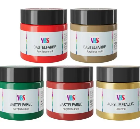 VBS Bastelfarben Set "X-mas", 5 x 50 ml
