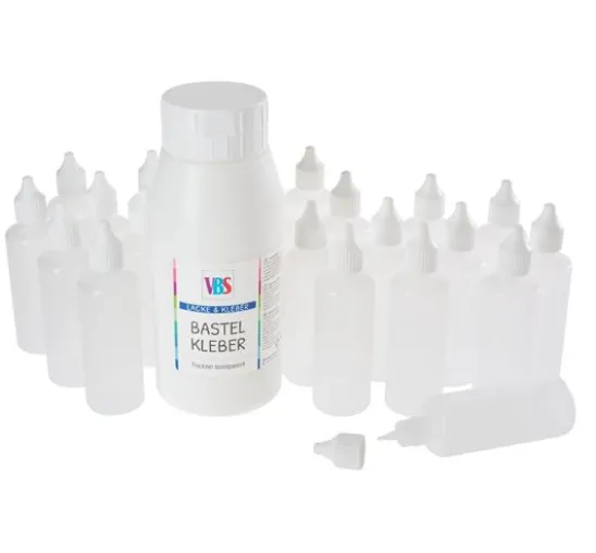 VBS Bastelkleber "Nachfüllpack", 795 g, inkl. 20 Leerflaschen