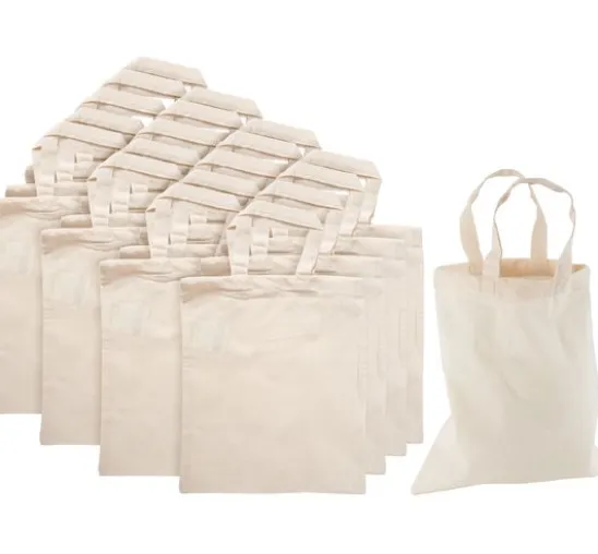 VBS Baumwolltaschen "22 x 26 cm", Naturweiß, 20 Stück