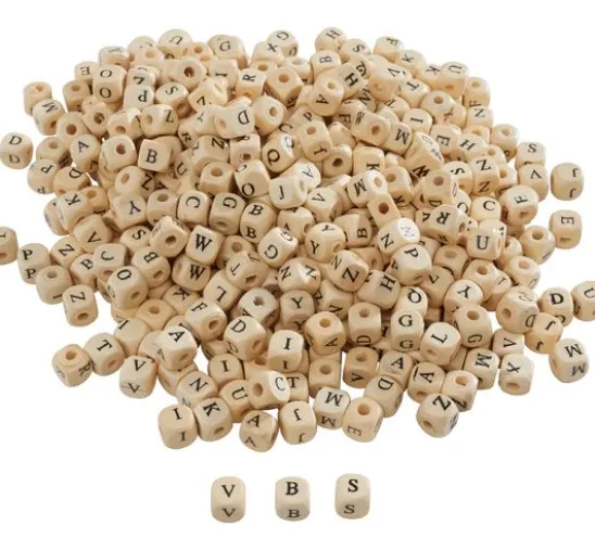 VBS Buchstabenperlen "Holz", 200 g