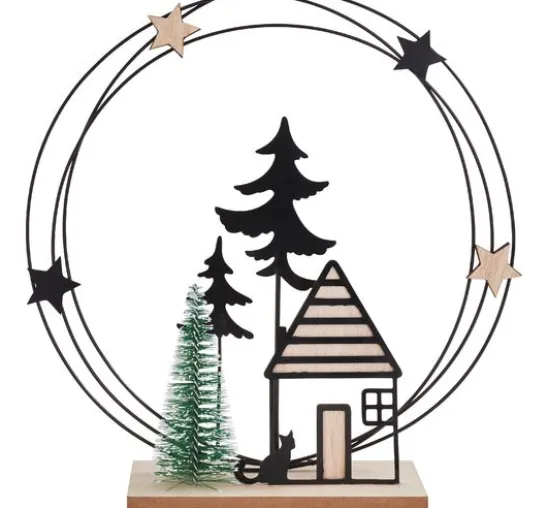 VBS Deko-Metallring "Winterwald mit Haus"