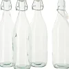VBS Glasflasche mit Bügelverschluß "Rund", 900 ml, 4 Stück