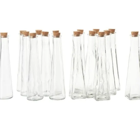 VBS Glasflaschen "Geolini", mit Korkverschluss, 16 Stück