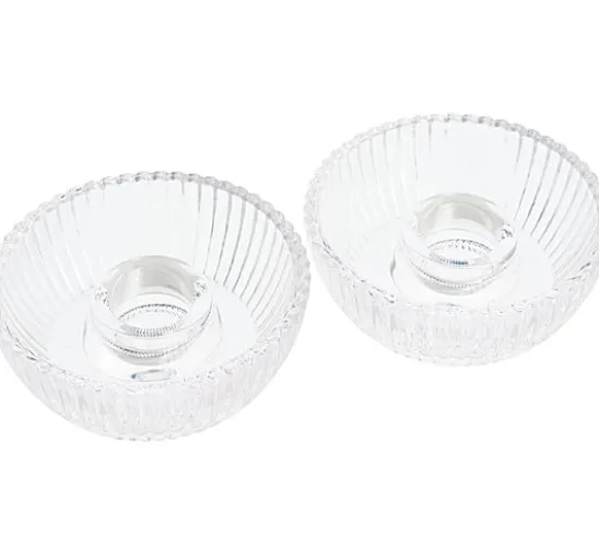 VBS Glas-Stabkerzenhalter, geriffelt