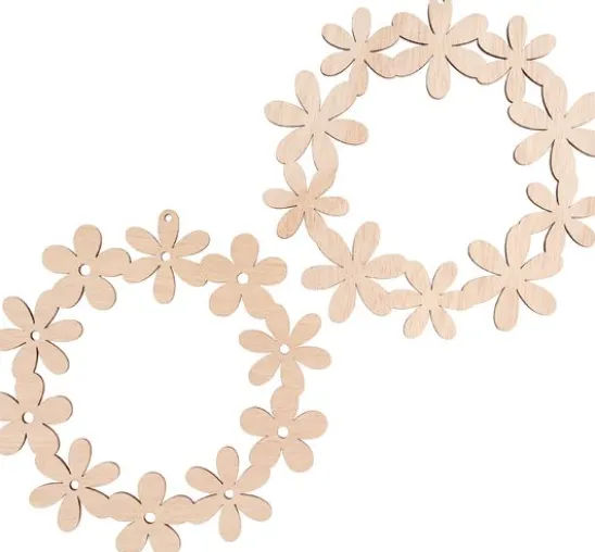 VBS Holz-Anhänger "Blumenkränze", 2er-Set