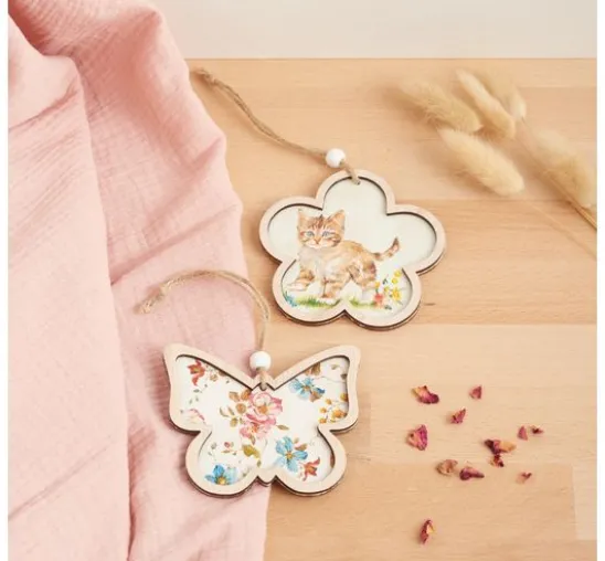 VBS Holz-Anhänger mit Rahmen "Eier", 2er-Set