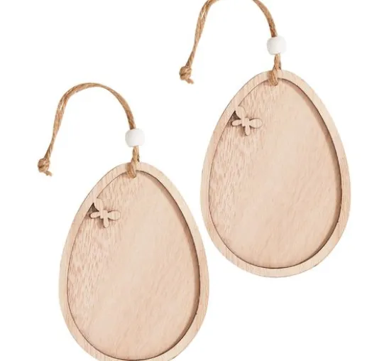 VBS Holz-Anhänger mit Rahmen "Eier", 2er-Set