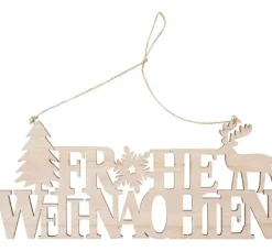 VBS Holz-Anhänger / Schriftzug "Frohe Weihnachten"