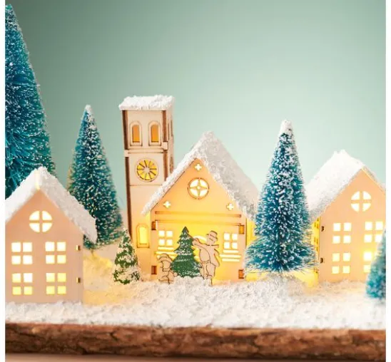 VBS Holzbausatz "Haus mit Schneemann", inkl. LED