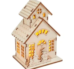 VBS Holzbausatz "Haus mit Turm und Schneemann", inkl. LED