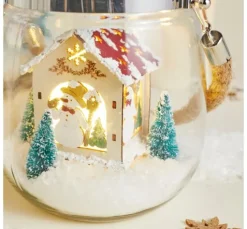 VBS Holzbausatz Lichterhaus "Schneemann mit Vogelhaus", inkl. LED
