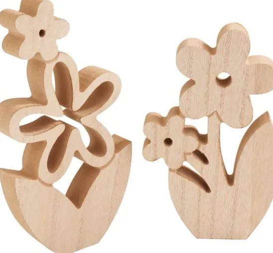 VBS Holz-Blumen, 2er-Set