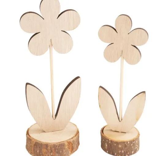 VBS Holz-Blumen "Margerite", 2er-Set