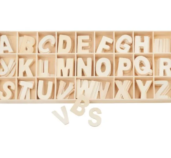 VBS Holz-Buchstaben-Set "Sortiert - Natur", 130 Stück