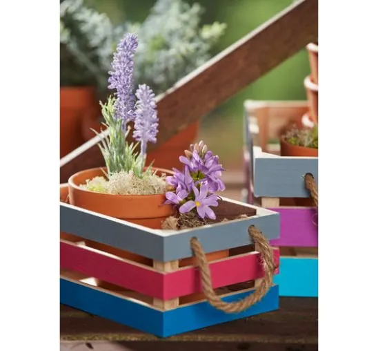 VBS Holzkisten mit Latten, 2er-Set