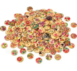 VBS Holzknöpfe "Blumen-Mix", 100 g