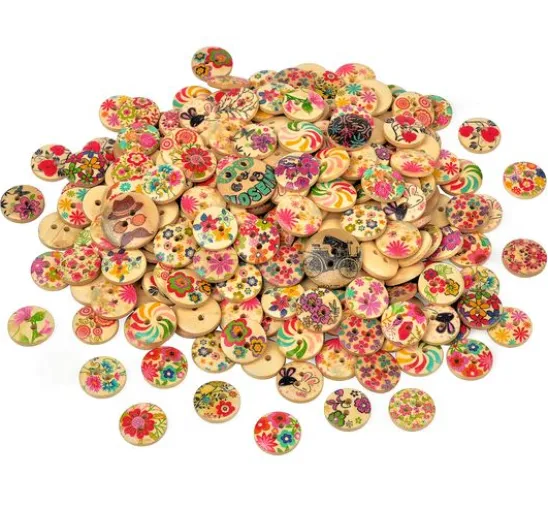 VBS Holzknöpfe "Blumen-Mix", 100 g