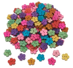 VBS Holzknöpfe "Blumen", 160 Stück
