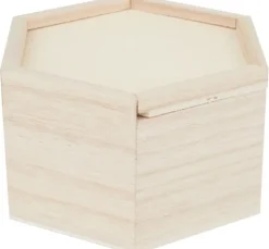 VBS Holz-Kästchen mit Schiebedeckel, 6-eckig