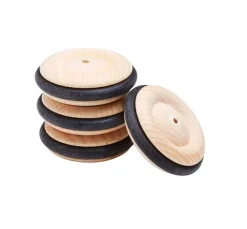 VBS Holzräder mit Gummireifen, 4 Stück