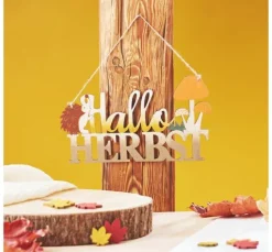 VBS Holzschild "Hallo Herbst"