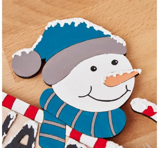 VBS Holz-Stecker mit Schild "Schneemann"