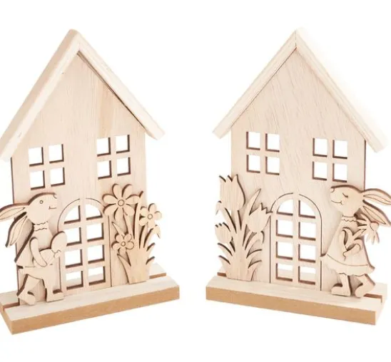 VBS Holz-Steckmotiv "Bunny Cottage", 2er-Set