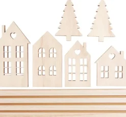 VBS Holz-Steckmotiv "Dorf mit Tannen"