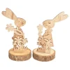 VBS Holz-Steckmotive auf Rindenscheibe "Hase Bugs und Bea"