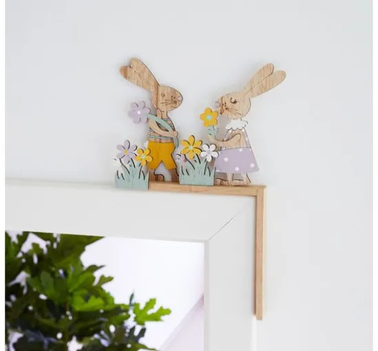 VBS Holz-Steckmotive auf Rindenscheibe "Hase Bugs und Bea"