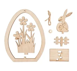 VBS Holz-Steckmotiv Ei-Anhänger "Hase mit Ei"