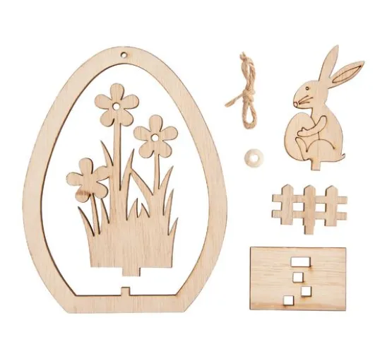 VBS Holz-Steckmotiv Ei-Anhänger "Hase mit Ei"