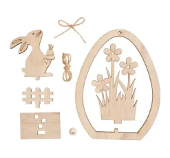 VBS Holz-Steckmotiv Ei-Anhänger "Hase mit Möhre"