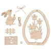 VBS Holz-Steckmotiv Ei-Anhänger "Hase mit Möhre und Ei", 2er-Set