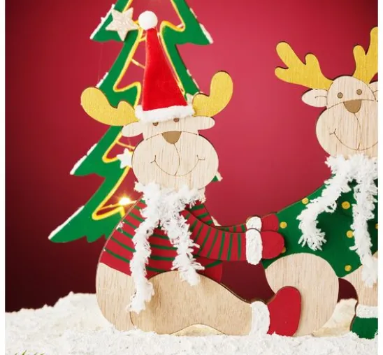 VBS Holz.-Steckmotiv "Elchtrio mit Mütze und Schal"