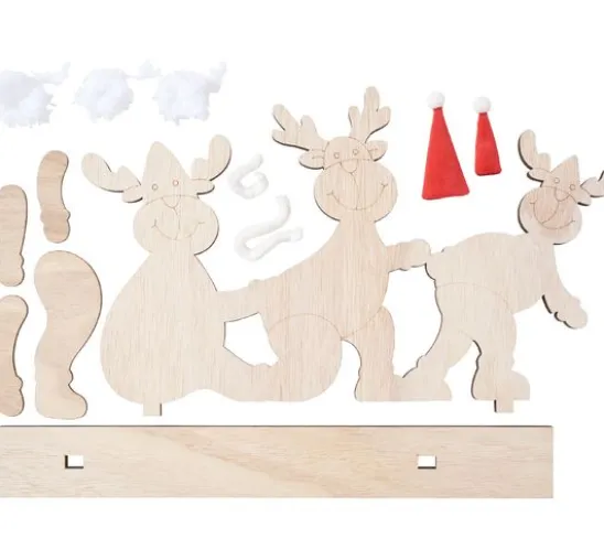 VBS Holz.-Steckmotiv "Elchtrio mit Mütze und Schal"
