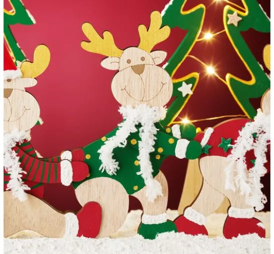 VBS Holz.-Steckmotiv "Elchtrio mit Mütze und Schal"