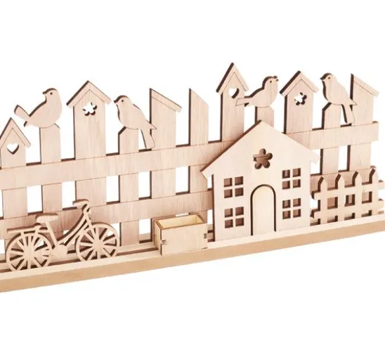 VBS Holz-Steckmotiv "Fahrrad am Gartenzaun"