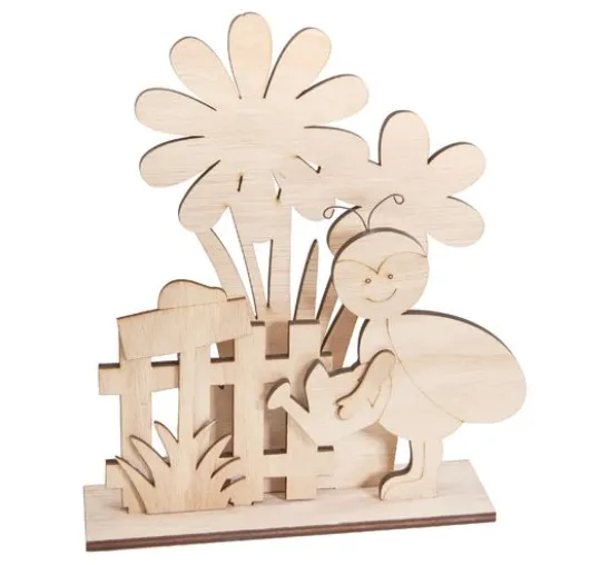 VBS Holz-Steckmotiv "Frühlingsbote am Gartenzaun"