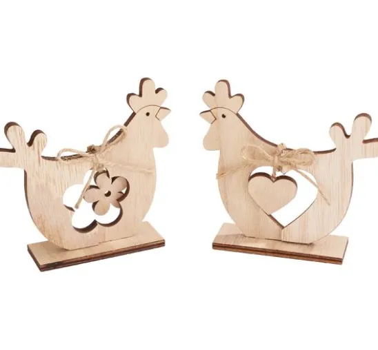 VBS Holz-Steckmotiv "Hühner", 2er-Set