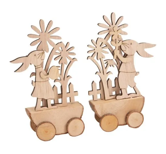 VBS Holz-Steckmotiv "Rasende Osterhasen"