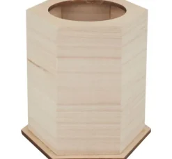 VBS Holz-Stiftebox, sechseckig