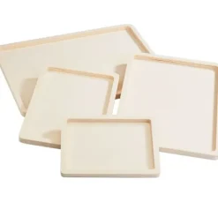 VBS Holz-Tabletts flach, 4er-Set
