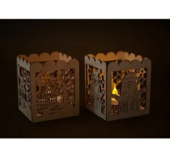 VBS Holz-Teelichthalter "Weihnachtszauber"