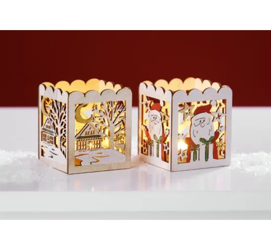 VBS Holz-Teelichthalter "Weihnachtszauber"